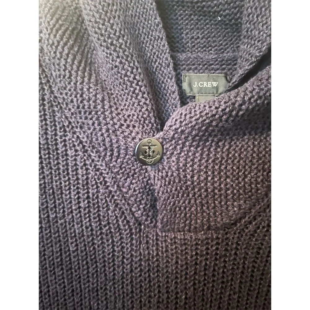 J.Crew‎ Men's Linen Blend Shawl Collar Pullover Knit Sweater Blue Size M